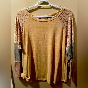 Ladies long sleeve multi color leopard print